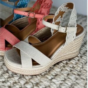 Brand New Women's cream Wedge Sandals